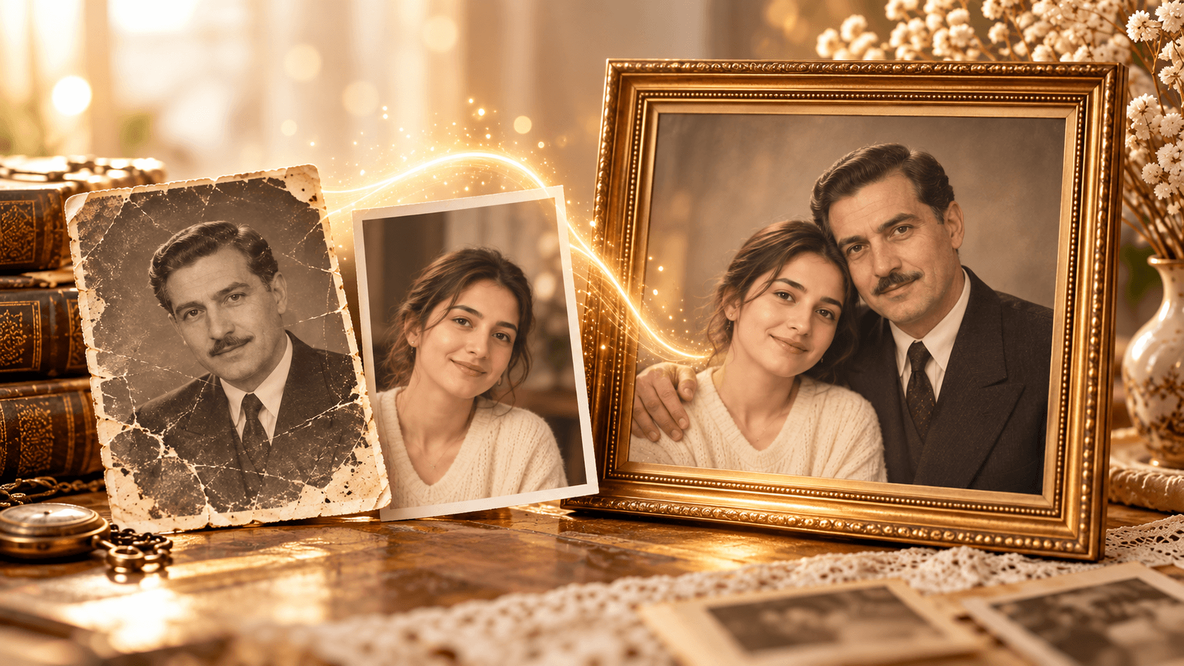 Vefat etmiş yakınla fotoğraf birleştirme